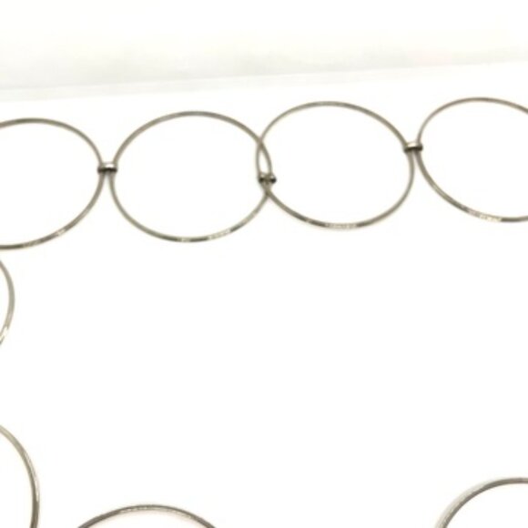 Y2K LARGE LINK CIRCLE BELT SILVER METAL 30"–34" STATEMENT CHAIN VINTAGE HOOPS - Picture 7 of 10